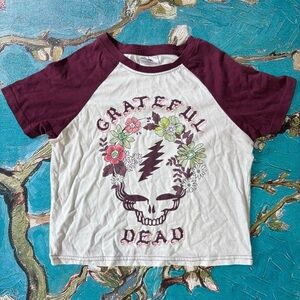Grateful Dead Kids Tee - White and Maroon